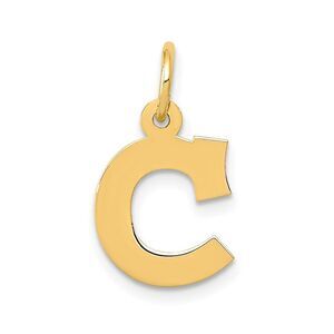 14k Yellow Gold, Amanda Collection, Small Block Initial C Pendant
